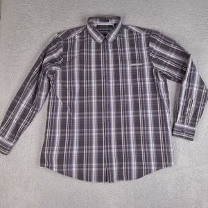 Sean John Shirt Mens 3XL Black Gray Button Down Long Sleeve‎ Original Fit